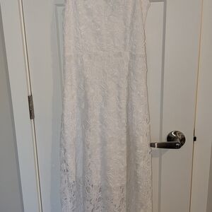 Express White Lace Midi Dress